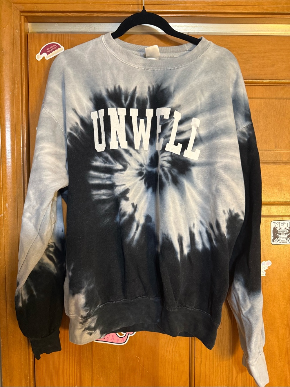 UNWELL Tie-Dye Crewneck Sweatshirt - Black & Gray